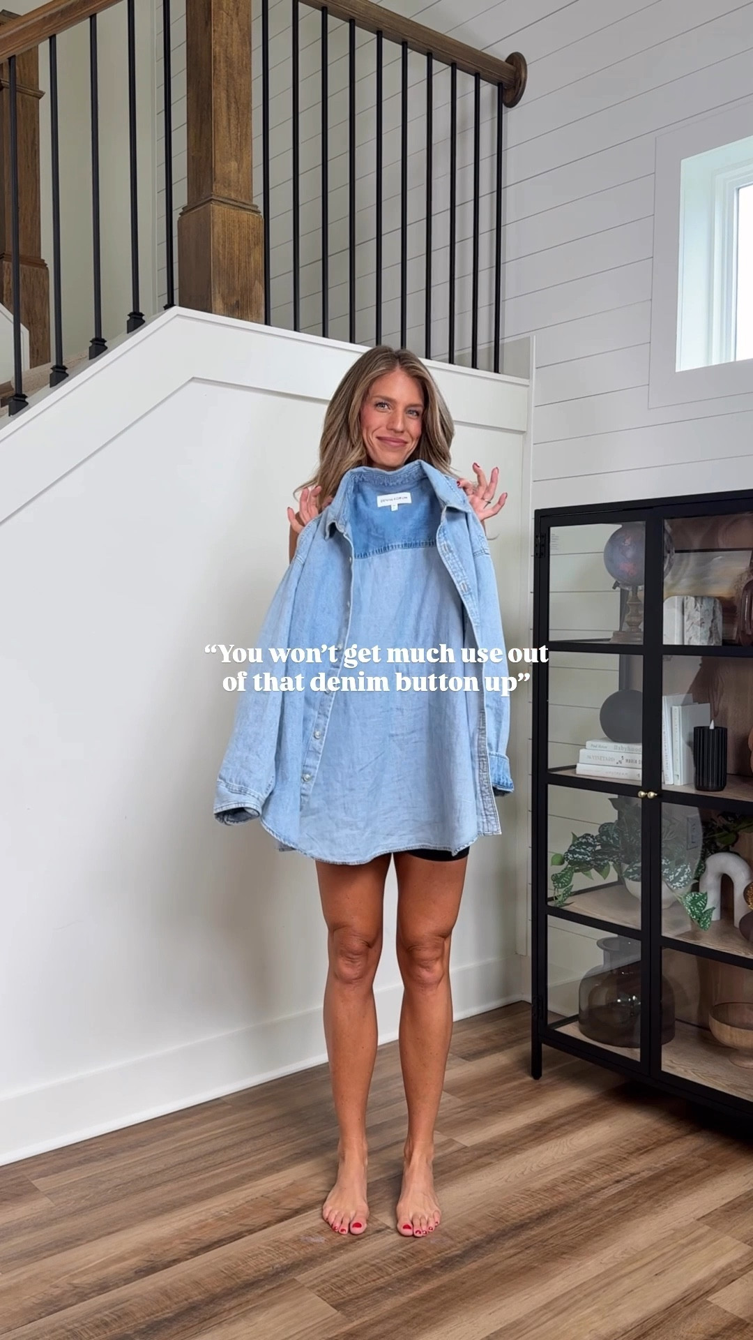 Ways to wear a denim button up by season. Wearing my usual medium in the button up (runs oversized but stayed with medium for the extra length)
Size medium in suit and striped shorts
Small tall in flared leggings
Size medium in linen pants 
My true size 27 long in jeans 
Small in tank and tee. Tank is padded and has adjustable straps 

Aritzia, Athleta, target, crocs, gap, adidas gazelle, dolce vita

#LTKSeasonal #LTKStyleTip