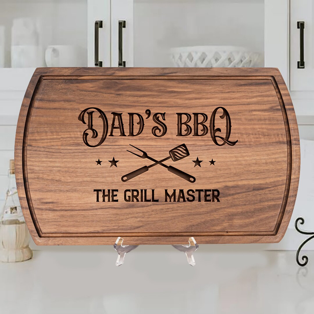 Personalized BBQ Cutting Board Wood Grill Gift for Dad Fathers Day Gift for Him Custom Boyfriend,... | Etsy (US)