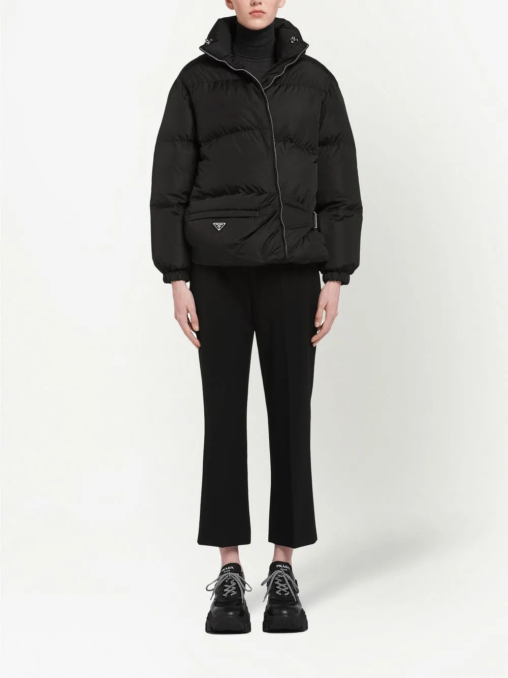 Prada Padded zip-up Down Jacket - Farfetch | Farfetch Global