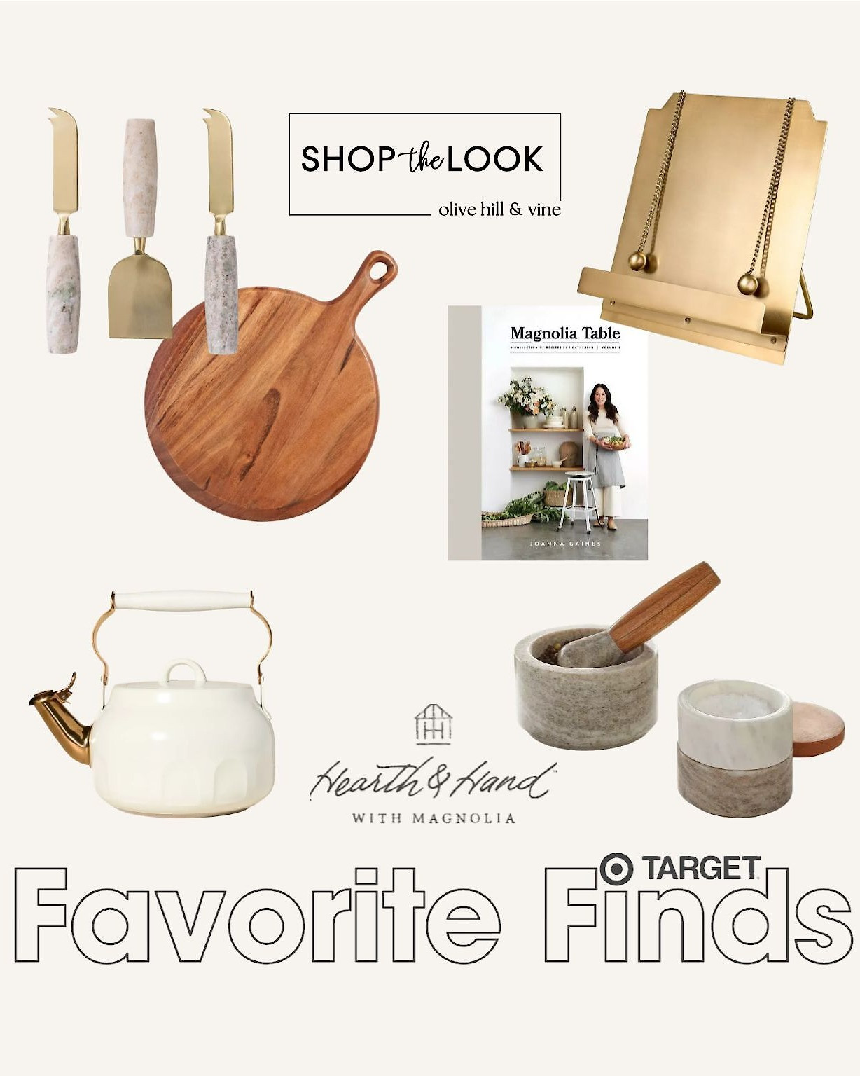 We did it again and pulled more of our favorite Hearth & Hand with Magnolia finds! *Magnolia Table* Vol. 2, a brass cookbook holder, marble cheese knives, a stainless steel teapot, a stacking salt and pepper cellar, and a wooden paddle board—kitchen staples with style.  

 

#LTKHome #LTKStyleTip #LTKFamily