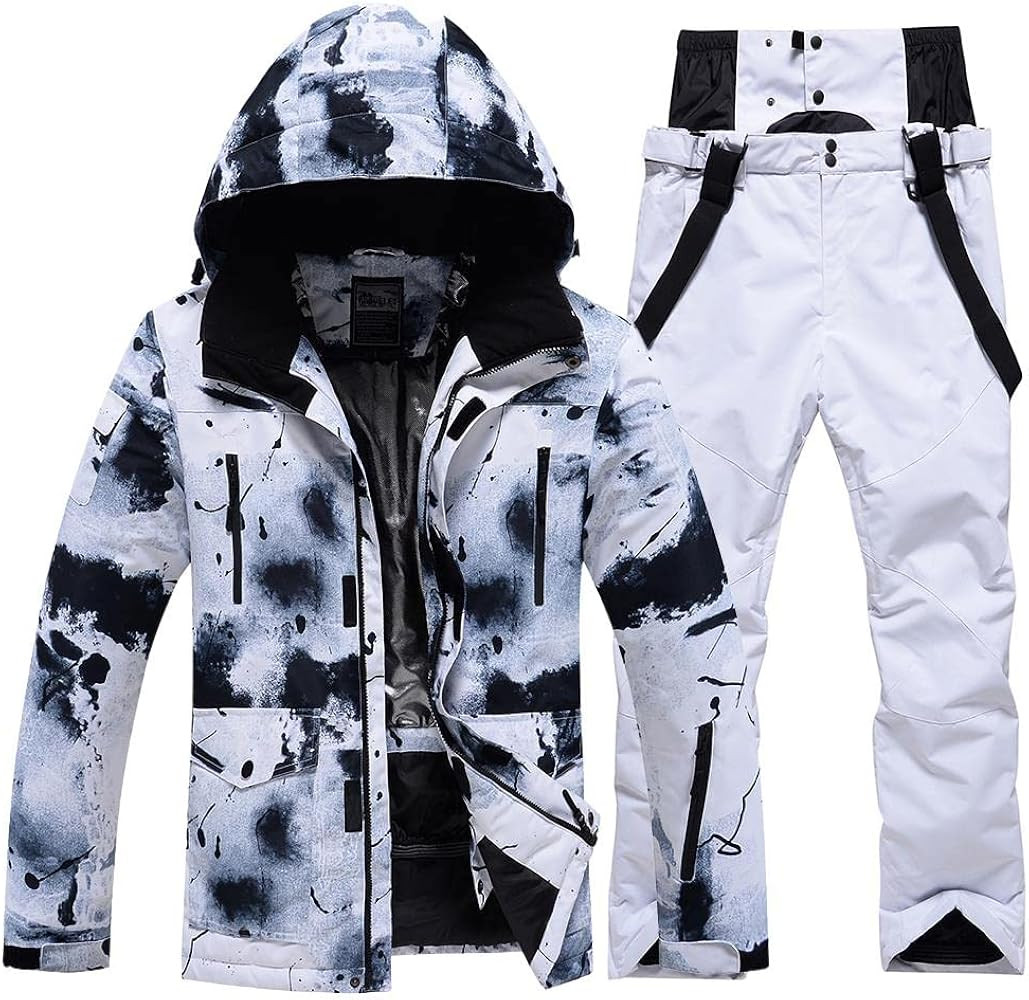 RIUIYELE Men's Ski Jacket and Pants Set Winter Heated Coat Hooded Outdoor Skiing Snowboard Suit f... | Amazon (US)