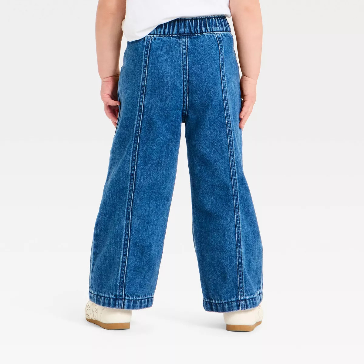 Toddler Girls' Wide Leg Denim Pants - Cat & Jack™ Dark Wash 3T | Target