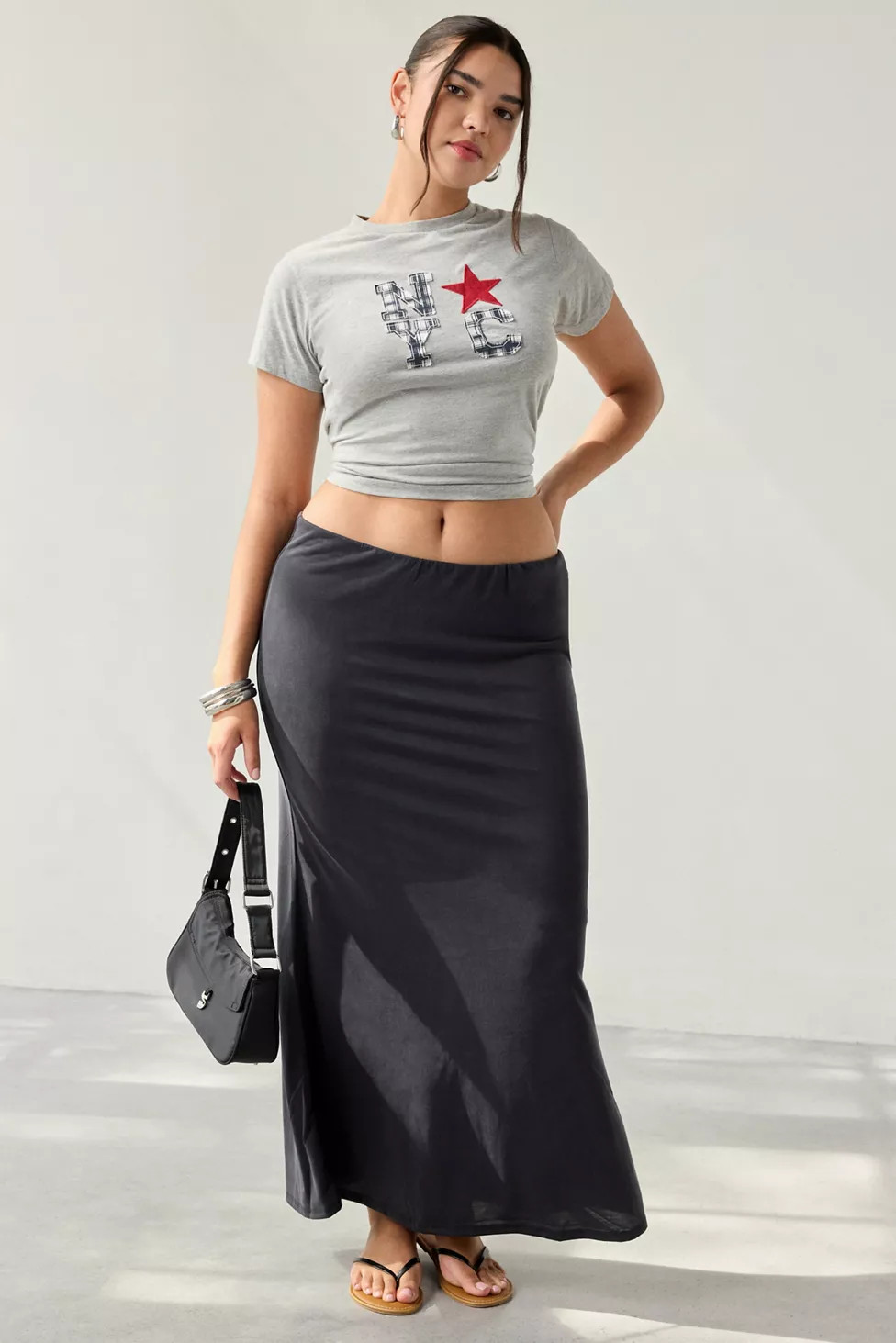 UO Harlow Cupro Low-Rise Maxi Skirt | Urban Outfitters (US and RoW)