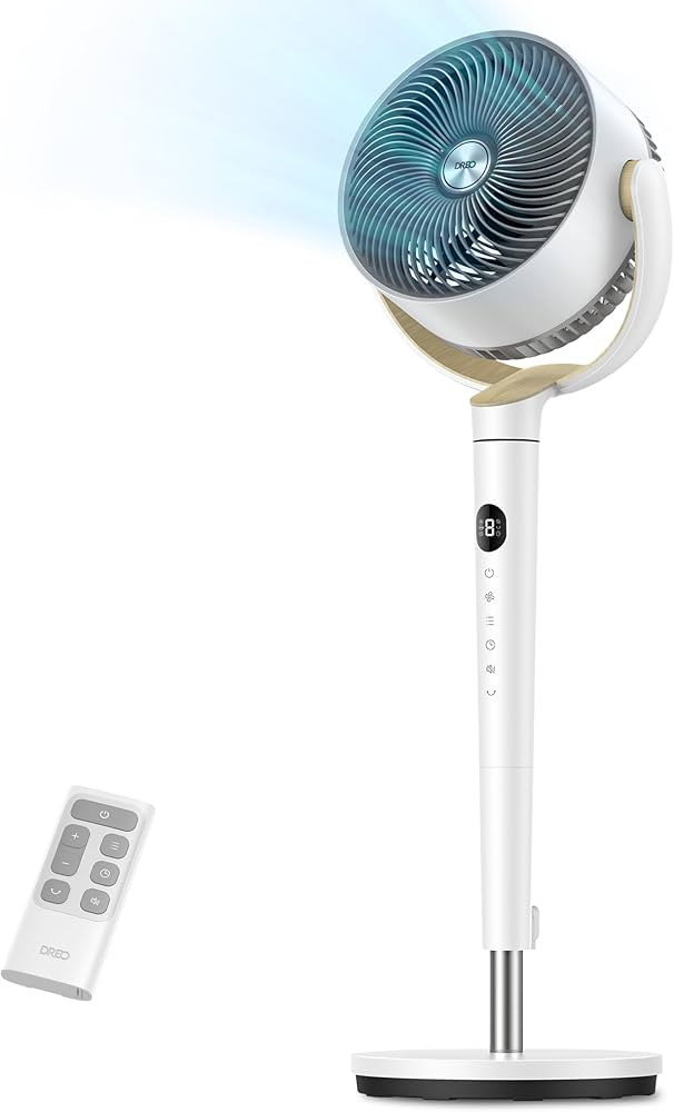 Dreo Fan for Bedroom, 120° Oscillating Standing Fan, Quiet Pedestal Fan with DC Motor, 9 Speeds,... | Amazon (US)