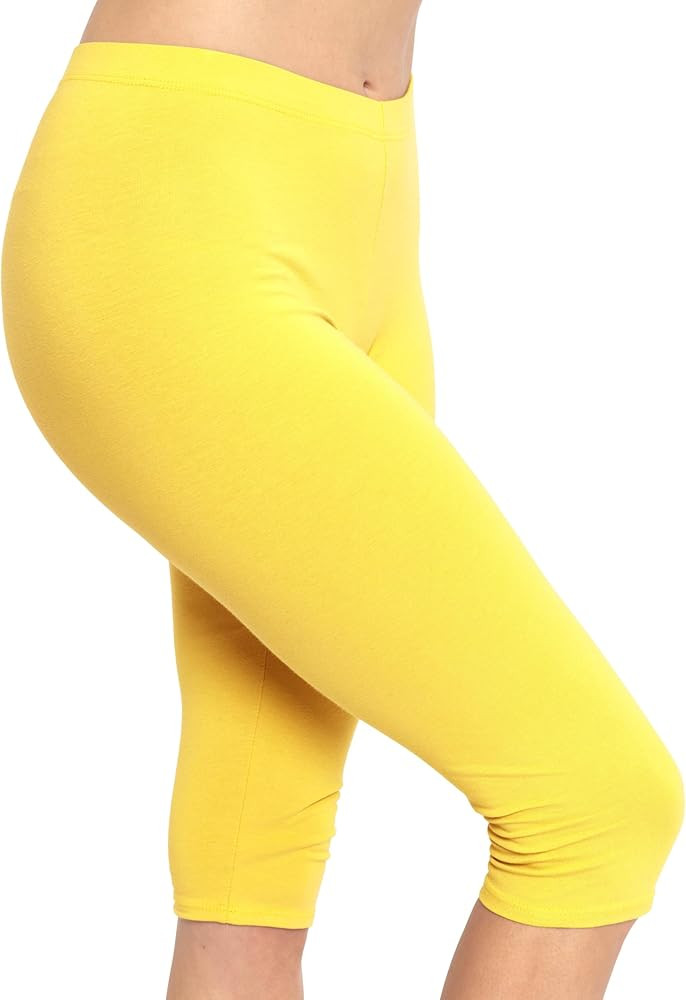 Women’s Capri Leggings Cotton Knee and Ankle Length Leggings for Women Plus Size Stretch Summer... | Amazon (US)