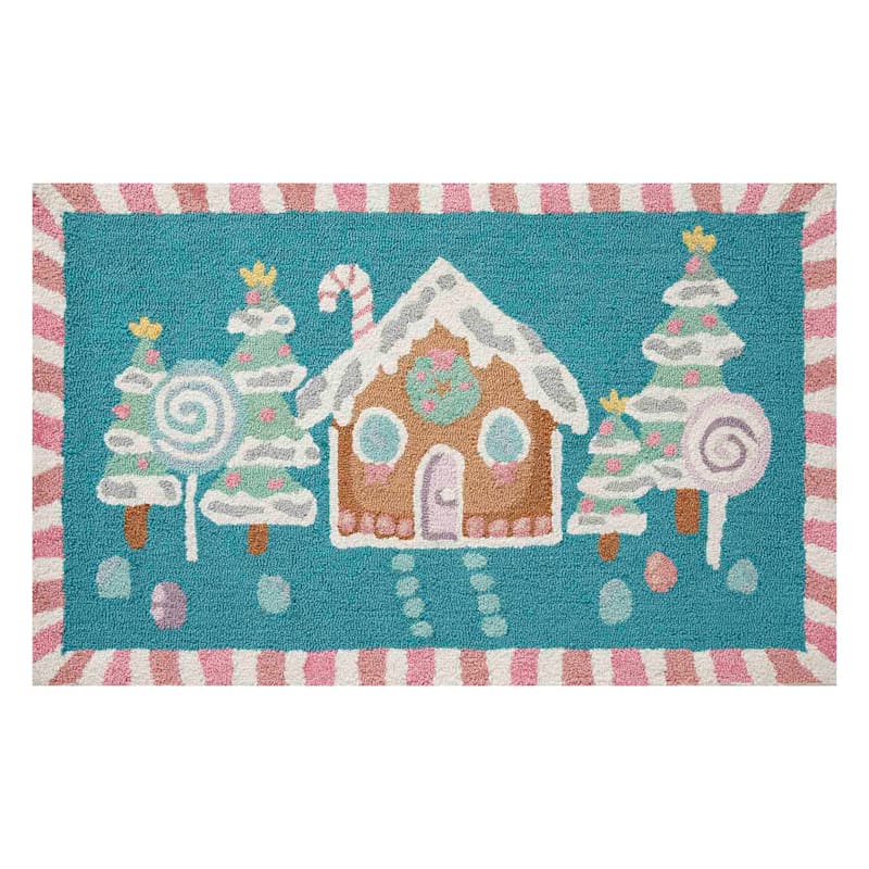 Mrs. Claus' Bakery Gingerbread House Franny Accent Rug, 27x45 | At Home