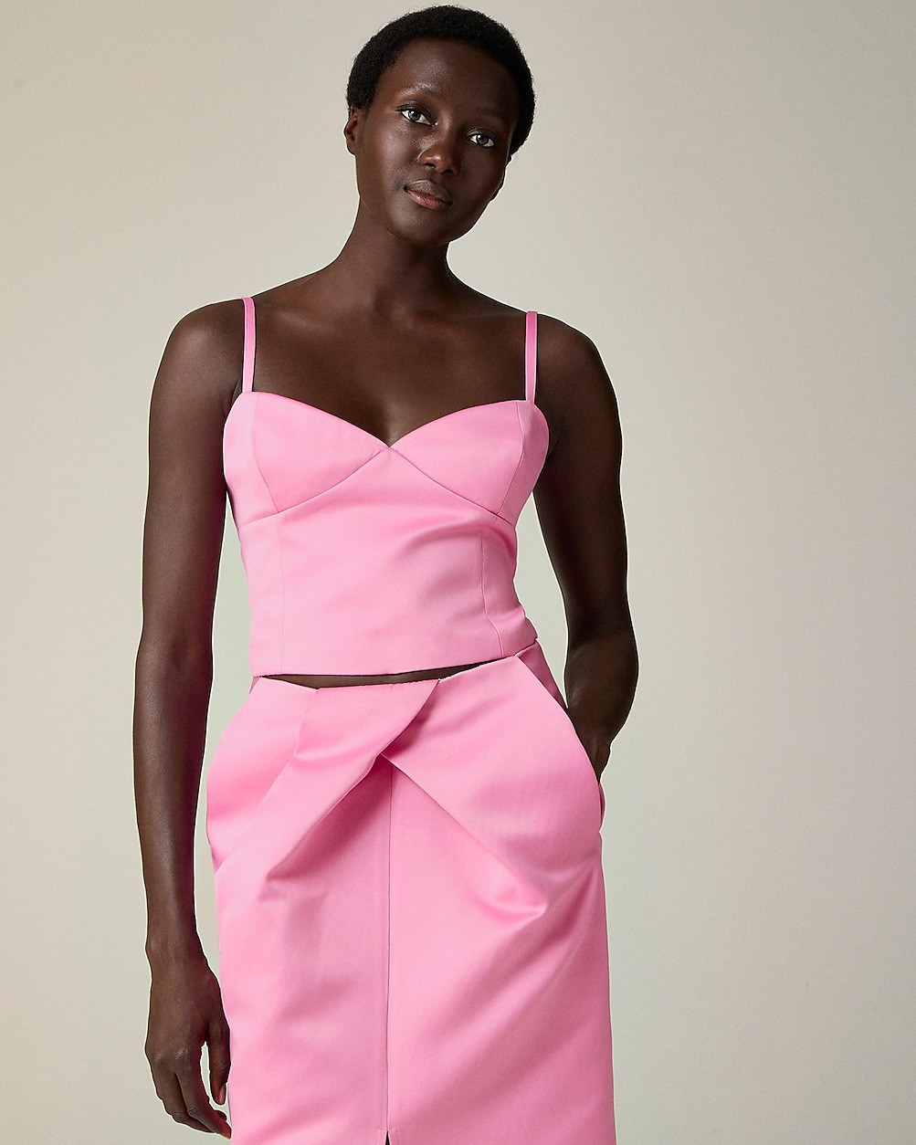 Christopher John Rogers X J.Crew bustier top in duchesse satin | J. Crew US