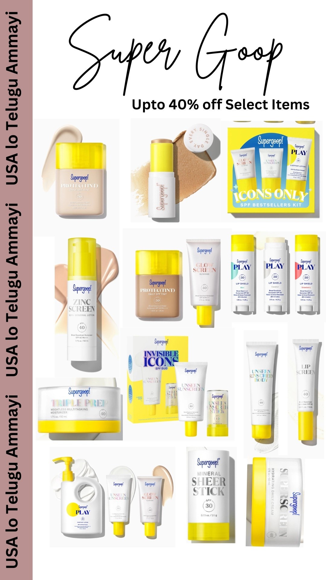 Supergoop upto 40% off on select items. New customers use code - NINO10 for an extra 10% off

#LTKBeauty #LTKCyberWeek #LTKSaleAlert