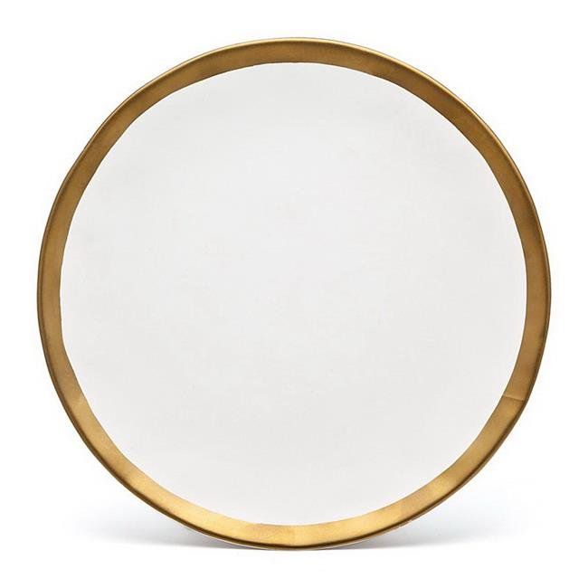 10.5" Terre D'Or Porcelain Gold and White Dinner Dining Plate Dinnerware - Walmart.com | Walmart (US)