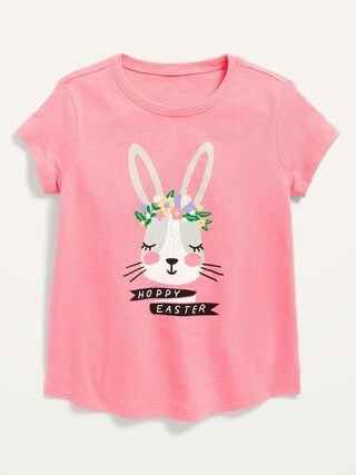 Short-Sleeve ""Hoppy Easter"" Graphic Tee for Toddler Girls | Old Navy (US)