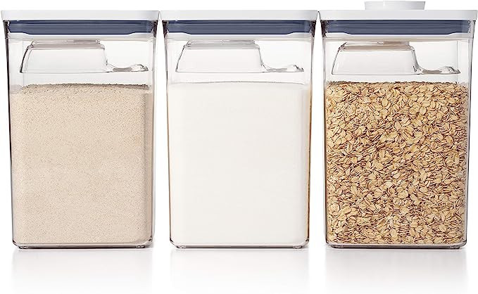 OXO Good Grips 6 Piece Large Canister Set with Scoops, 4.4 qt each, White | Amazon (US)