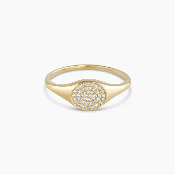 Diamond Pavé Signet Ring | Gorjana