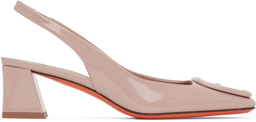 Santoni Pink Slingback Heels | SSENSE