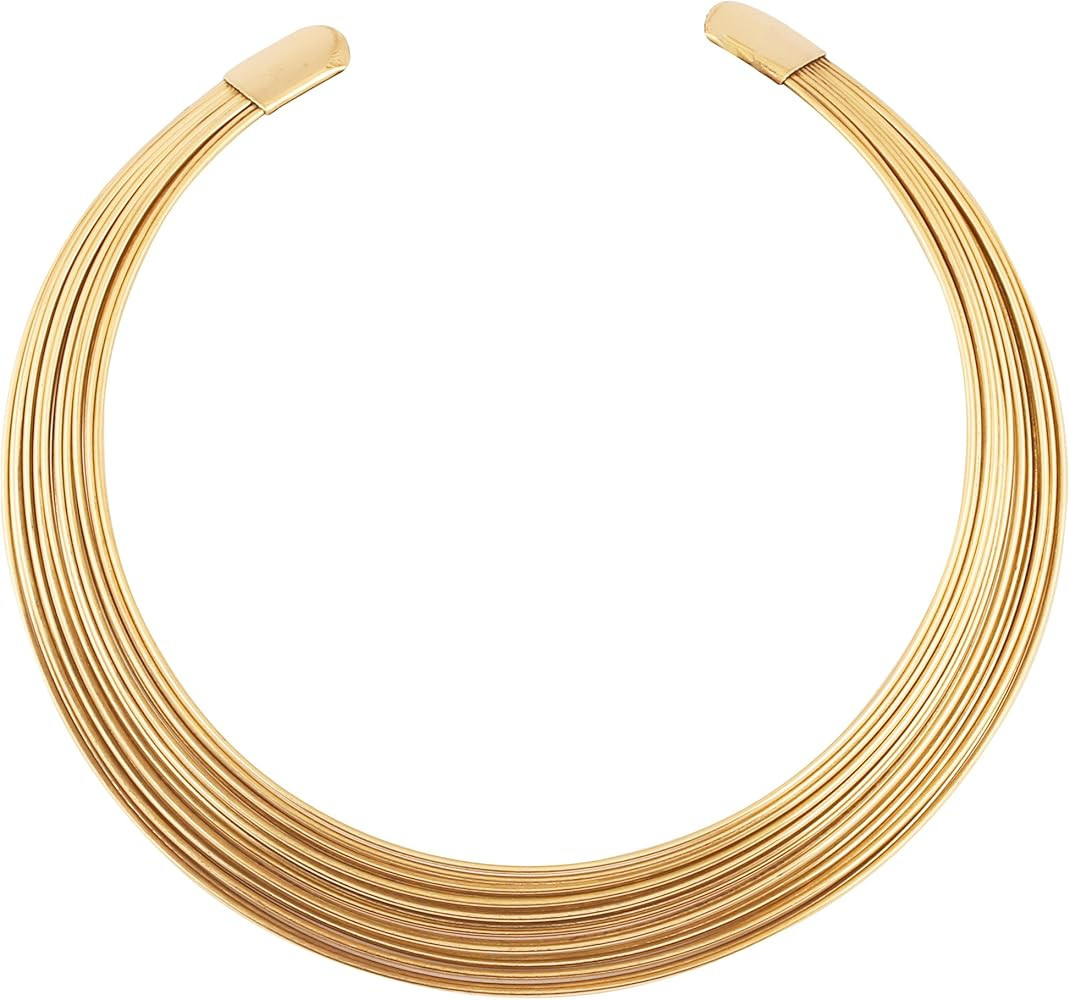 Touchstone Gold Necklace for Woman Collar Statement Trendy Womens Neck Goddess Elegant Jewelry Fa... | Amazon (US)