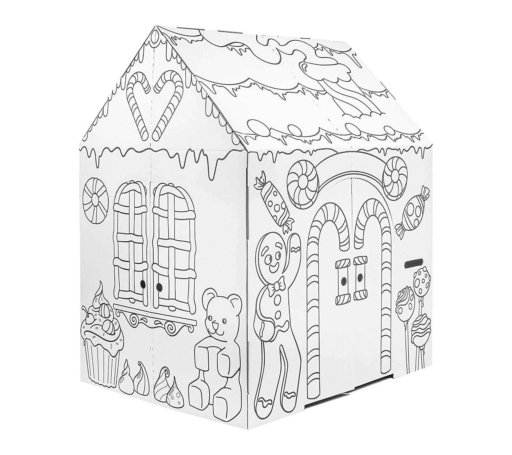Easy Playhouse Gingerbread House Personalize a Cardboard Fort | QVC