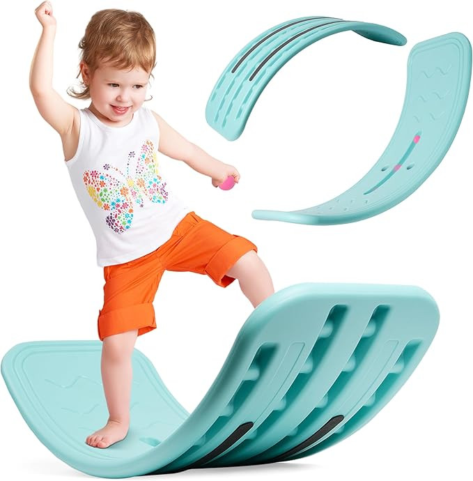 Balance Board Kids with Bouncy Ball, Wobble Balance Board for Balance & Courage Building, Sensory... | Amazon (US)