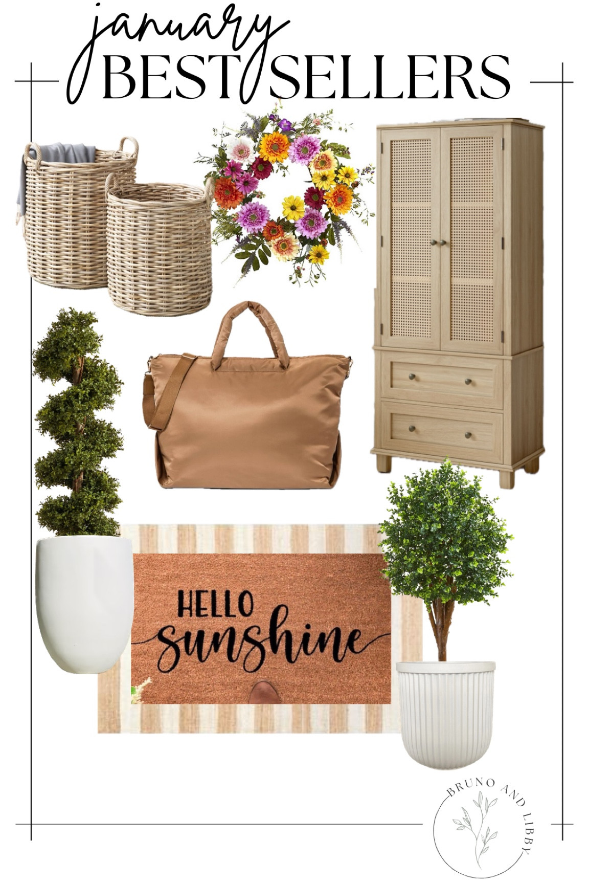 January best sellers home accessories accents and decor front porch and door decor indoor outdoor faux artificial silk plants trees and flowers white fluted planters viral trending large stone like planter spiral topiary eucalyptus tree African sunflower floral wreath rattan. Baskets Walmart cabinet cane jute rug spring doormat weekender travel bag perfect for flight airplane spring break 

#LTKfindsunder100 #LTKfindsunder50 #LTKhome