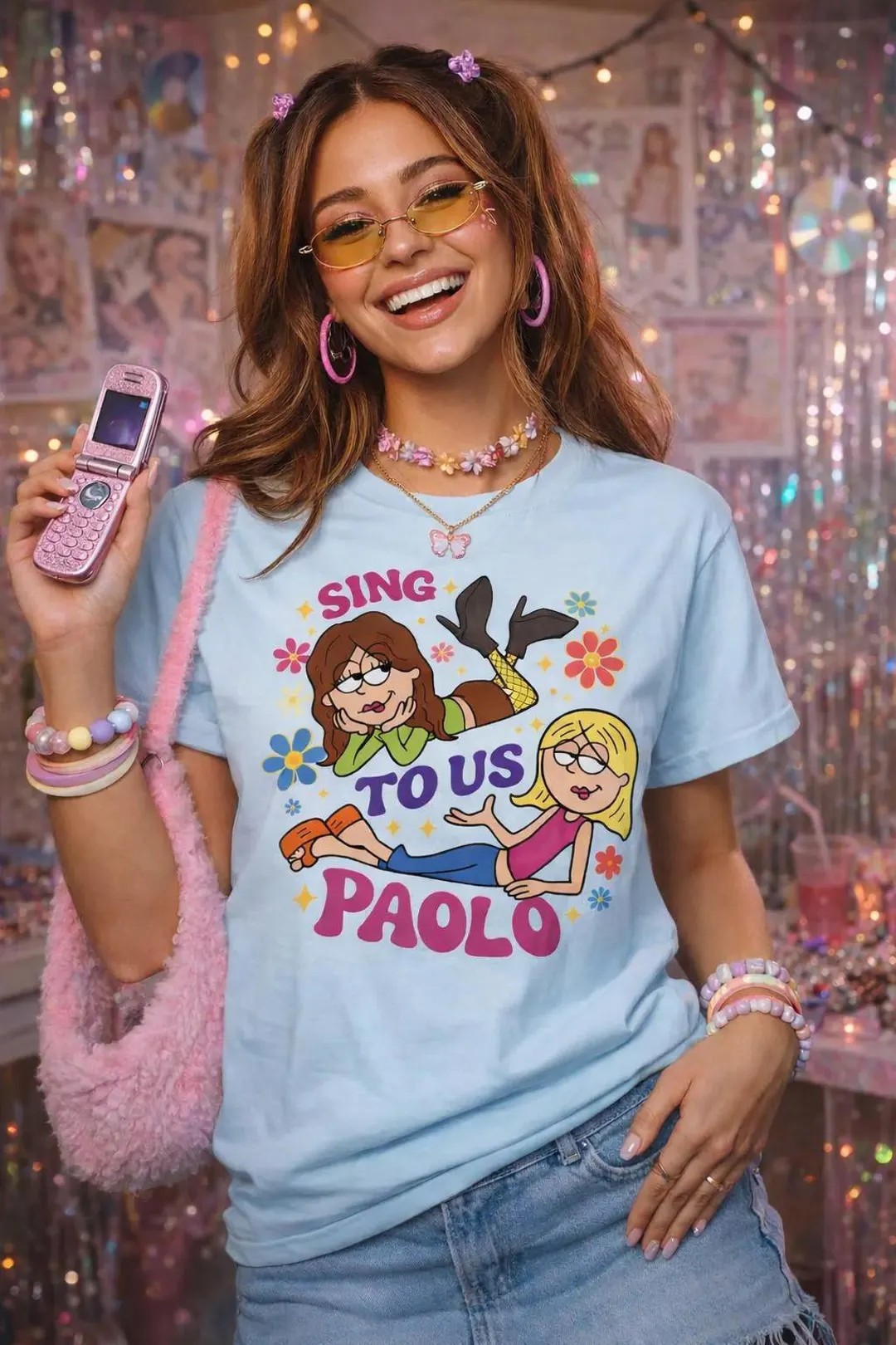 Retro 2000s Pop Princess Inspired Tee – Sing to Us Paolo Graphic Shirt – Y2K Cartoon Besties ... | Etsy (US)