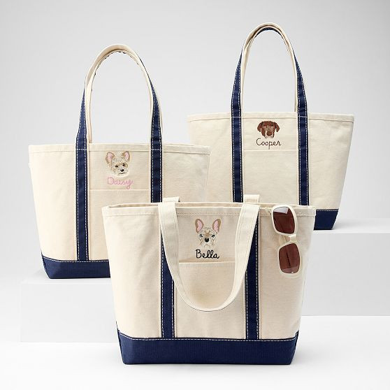 Embroidered Canvas Dog Tote | Mark and Graham