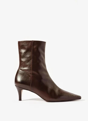 Chloe Brown Leather Ankle Boots | Mint Velvet - UK