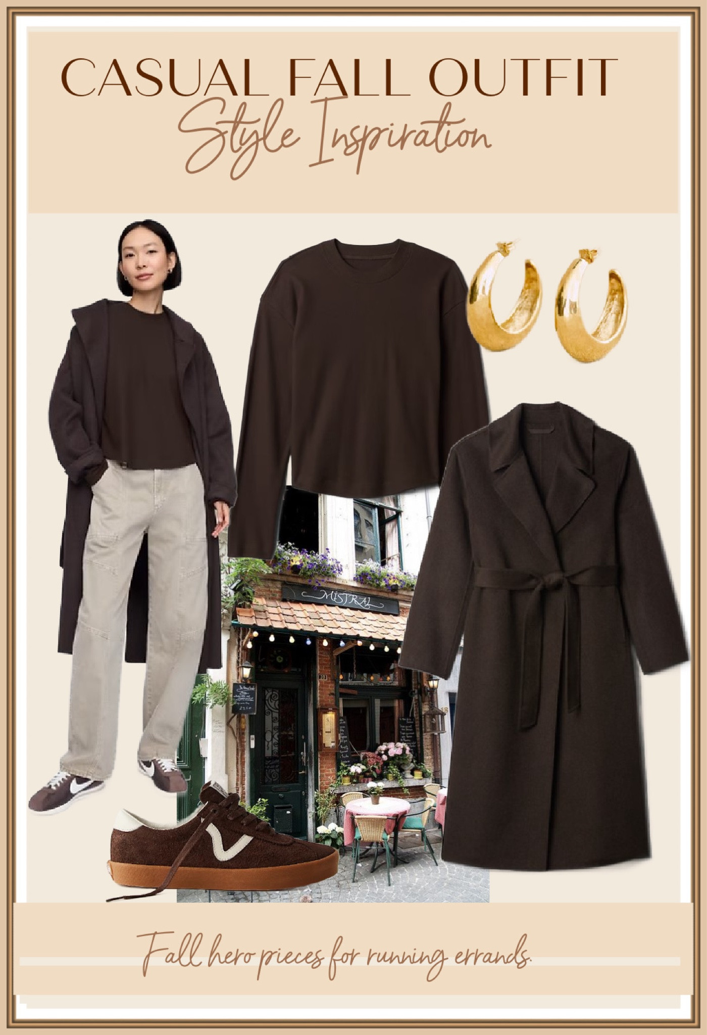 These are the kind of casual pieces that I call fall (for their yummy hues) hero pieces for running errands. 🤎 They make getting ready a breeze, and effortlessly look put together. 😍 #casualfalloutfit The Sezane earrings round out the look perfectly! 

#LTKOver40 #LTKStyleTip