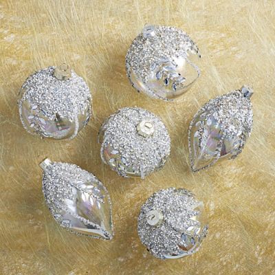 Icy Crystal Ornaments, Set of Six | Frontgate | Frontgate