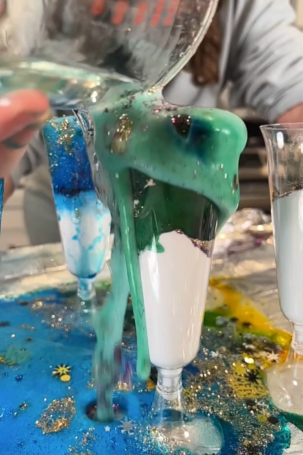 NYE is here! 🎉 Keep the kiddos entertained with this magical activity! 🪩 Fill plastic champagne flutes with baking soda, add glitter, food coloring, and confetti, then pour in vinegar for a fizzy, festive surprise! ✨ It’s a safe, fun way for little ones to join in the New Year’s excitement. Save this for your celebration! 🎆 #KidsActivities #NYEFun #FamilyTraditions #HolidayMagic #NewYearsEve #NYEIdeas #CheersTo2024

#LTKHoliday #LTKHome #LTKFamily