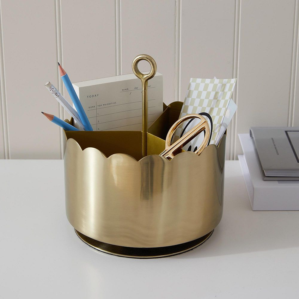 Gold Scallop Rotating Organizer | Pottery Barn Teen