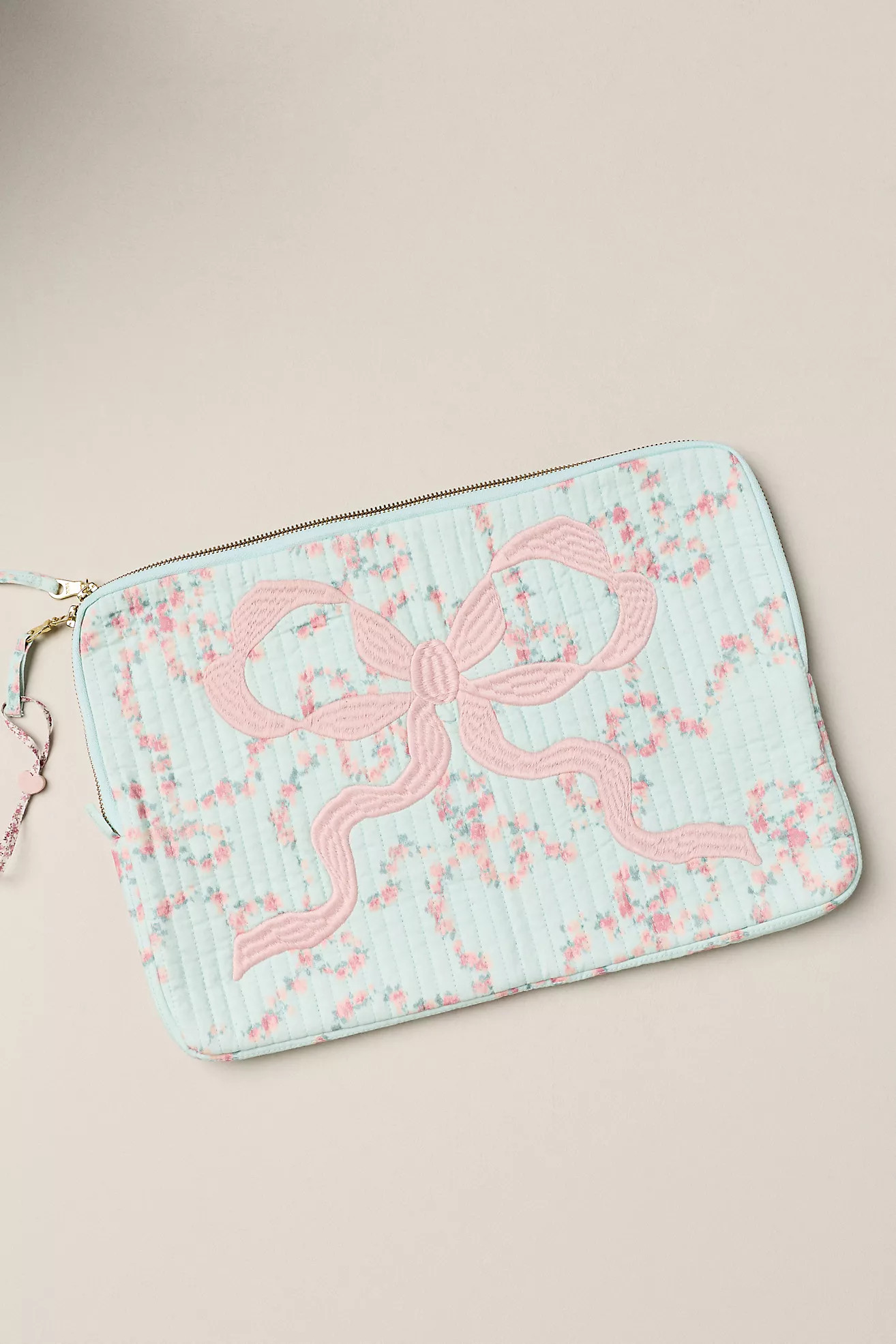 LoveShackFancy Quilted Bow Laptop Case | Anthropologie (US)