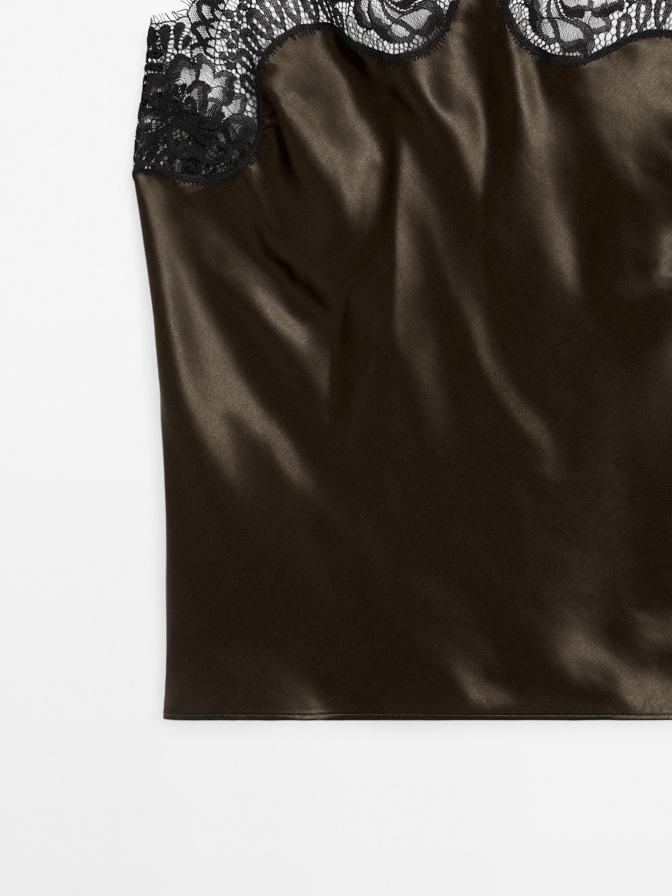 Silk blend camisole top - STUDIO | Massimo Dutti UK