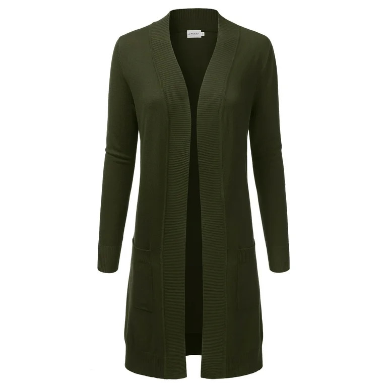 Doublju Women's Lightweight Long Sleeve Open Front Long Cardigan Sweaters | Walmart (US)