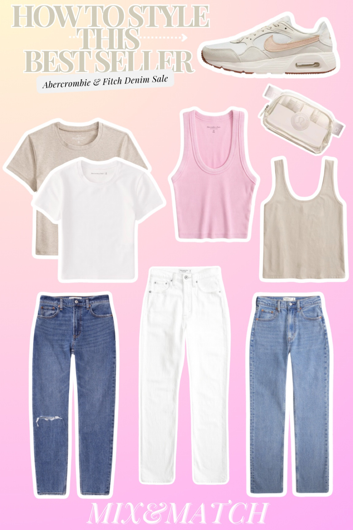 Abercrombie’s Denim Sale is amazing and ends 8/12! Mix & match quality basics to tie it all together. Accessorize with this must have Lululemon Belt Bag and tie it all together with the back in stock & best selling Nikes!✨ As Mario would say… denimdenimdenim!

#LTKBacktoSchool #LTKxAF #LTKShoeCrush