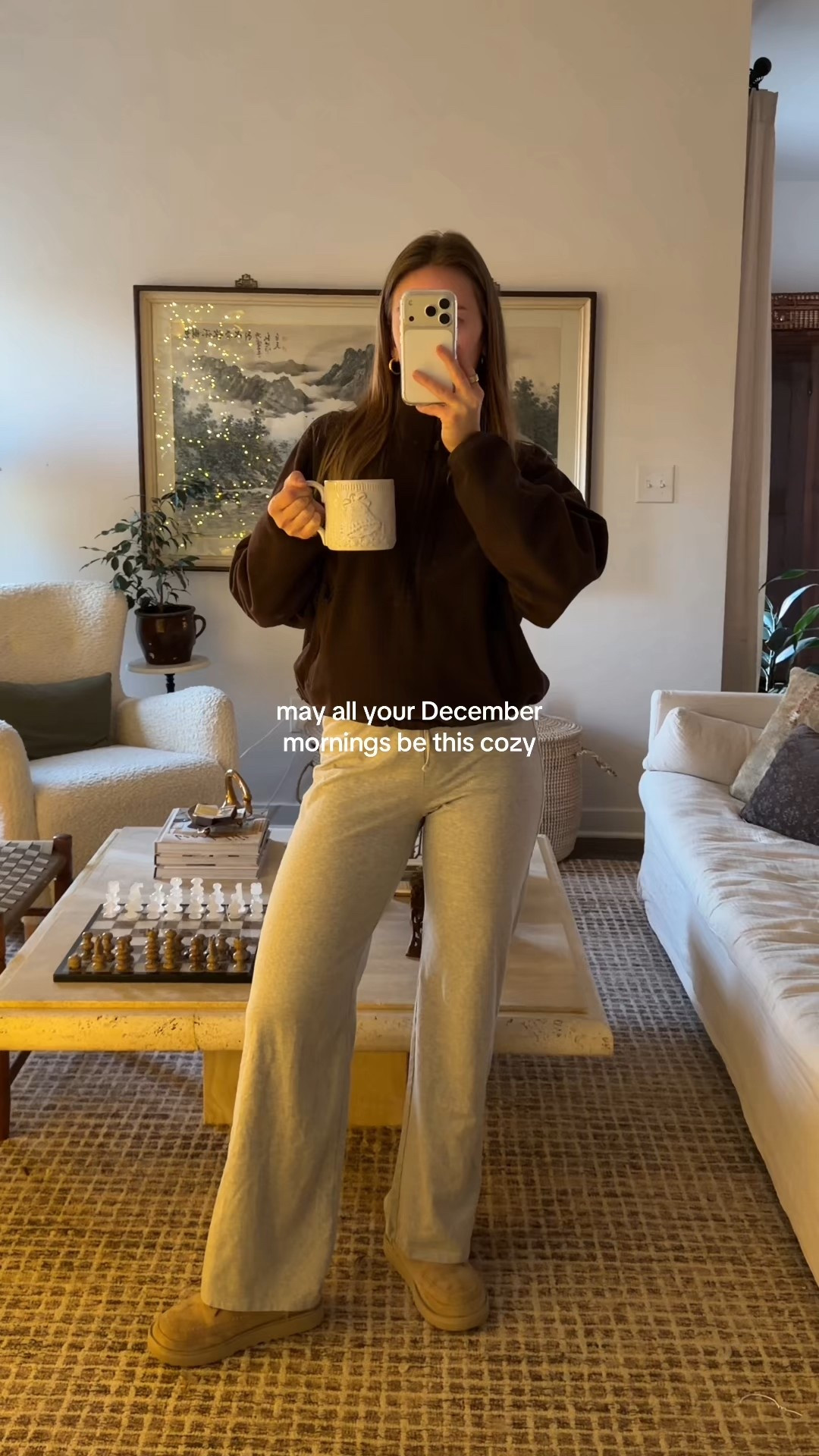 12/15/25 my cozy December mornings at home, leaning fully into slow starts and winter comfort. I’m linking my Aritzia loungewear outfit that I’ve been living in lately, our Christmas tree setup that makes mornings feel extra magical, our Lola blanket that we’re constantly wrapped up in, my pour-over coffee maker for slow, intentional mornings, and a few of our living room furniture details that make this space feel like such a cozy sanctuary this time of year.

#LTKdayinmylife #LTKmorningroutine #LTKHoliday