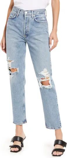 AGOLDE Fen Ripped High Waist Straight Leg Organic Cotton Jeans | Nordstrom | Nordstrom