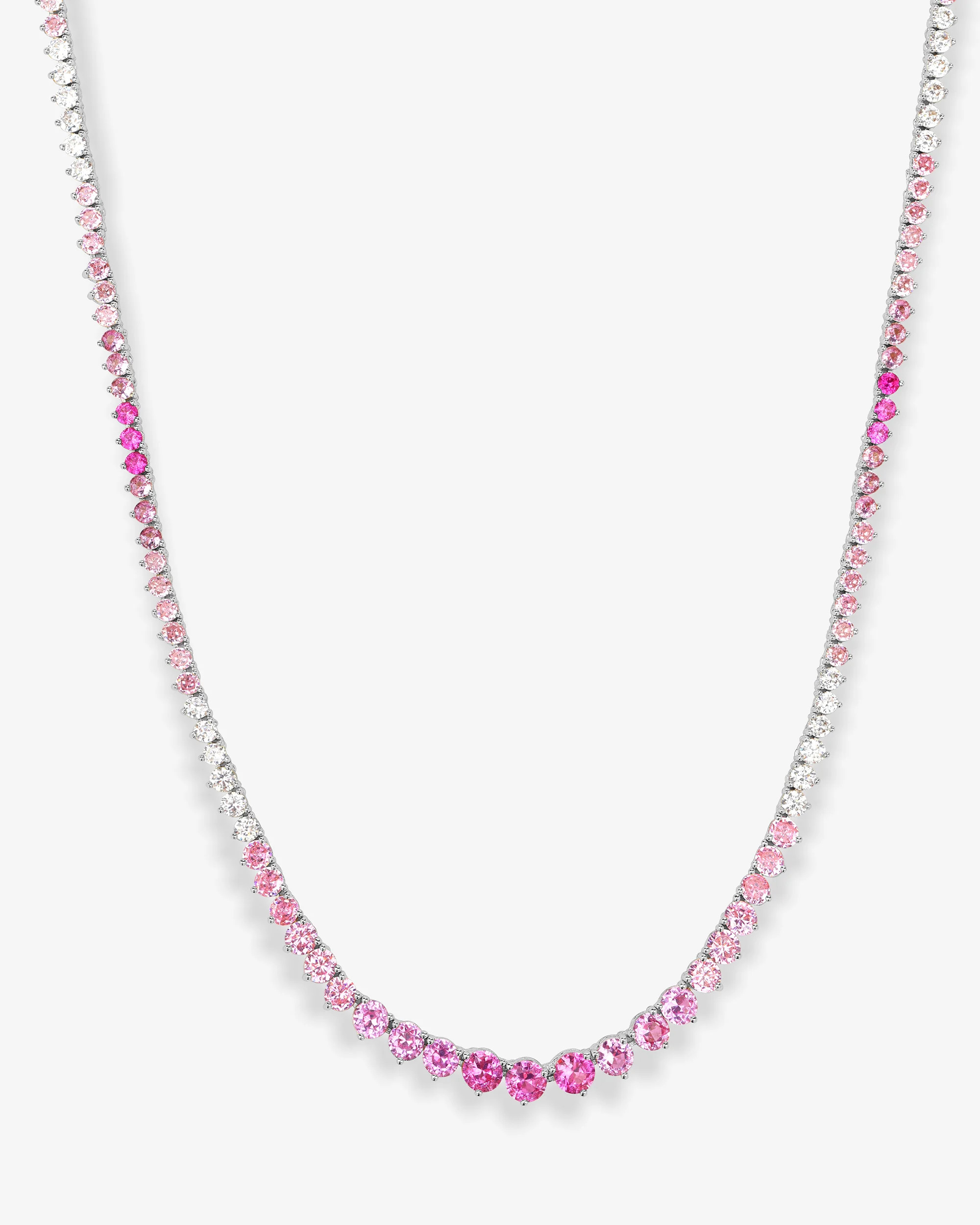 Silver Pink Ombr\u00e9 Tennis Necklace | Melinda Maria Jewelry