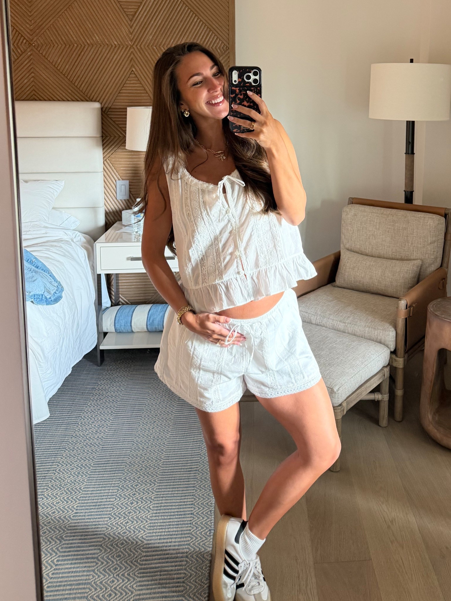 The cutest spring/summer lace airy shorts set that’s bump friendly 👏🏼 I sized up for the bump 

#LTKBump #LTKSeasonal #LTKootd