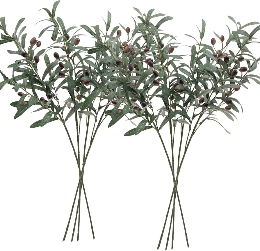 SHACOS 8 PCS Fake Olive Tree Branches Faux Olive Branches for Vase 28 inch Long Stems Artificial ... | Amazon (US)