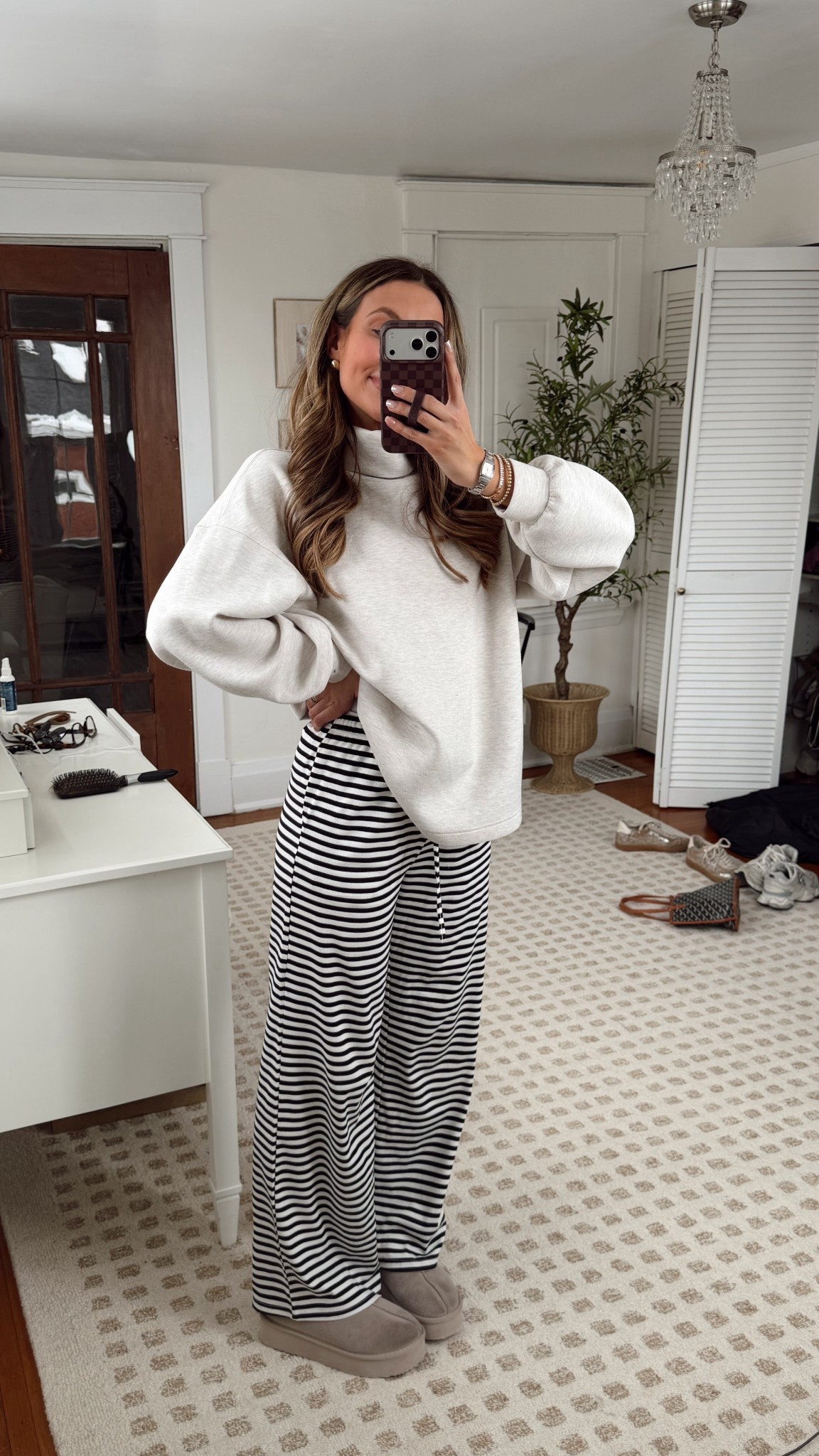 Stripe pants outfit idea size M
Mock neck sweatshirt size S

#LTKootd #LTKmomlife #LTKSeasonal