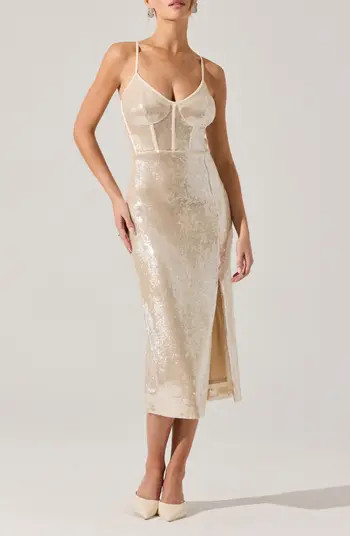 Liese Sequin Corset Midi Dress | Nordstrom