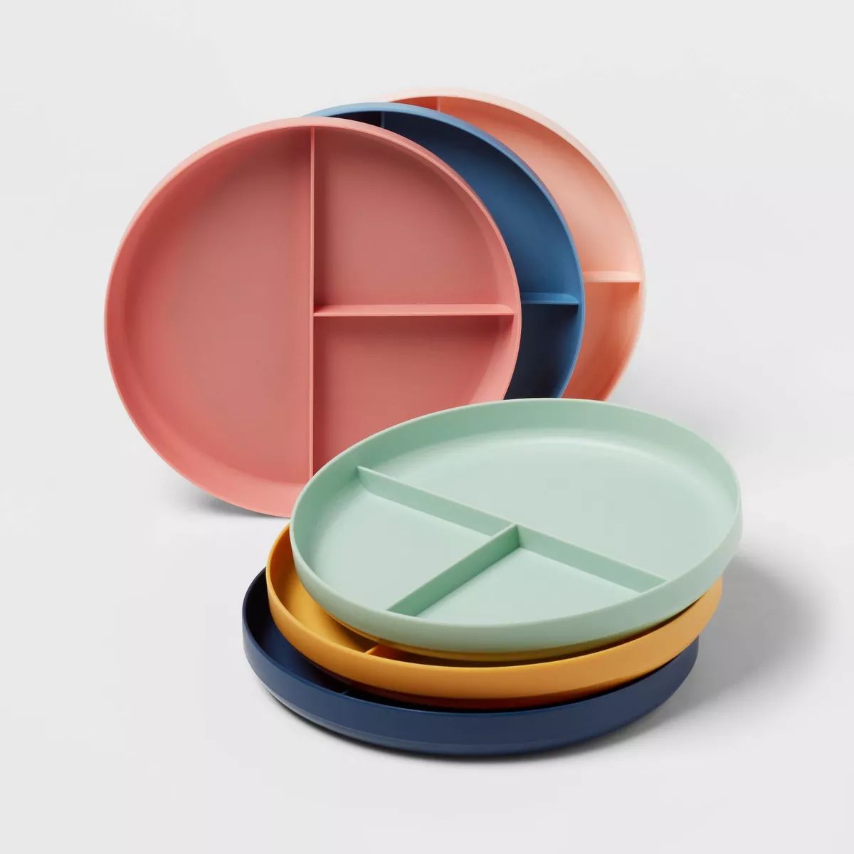 7" 6pk Plastic Divided Kids' Dinner Plates - Pillowfort™ | Target