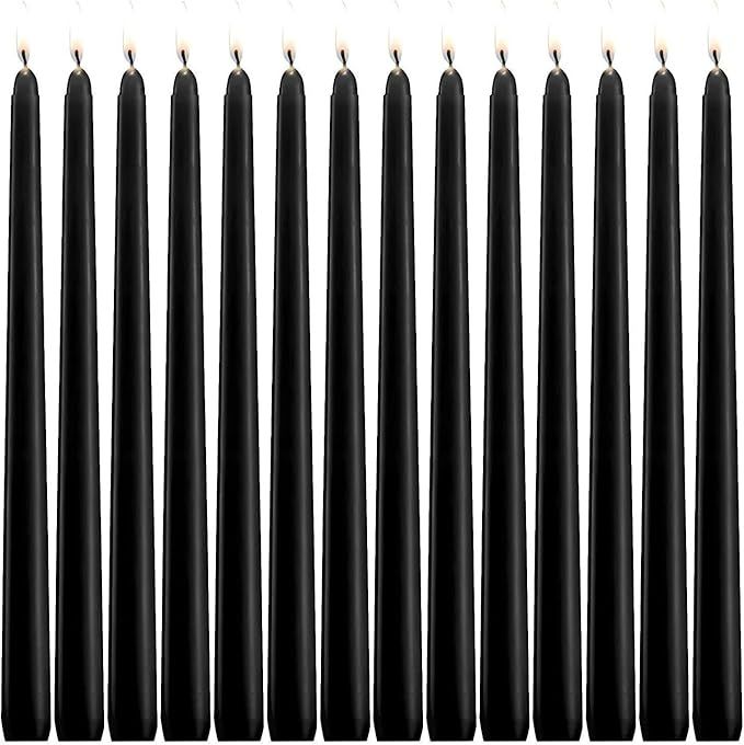 Halloween 10 inch Black Taper Candles Set of 14 - Dinner Candles Dripless - Tall Candles Long Bur... | Amazon (US)