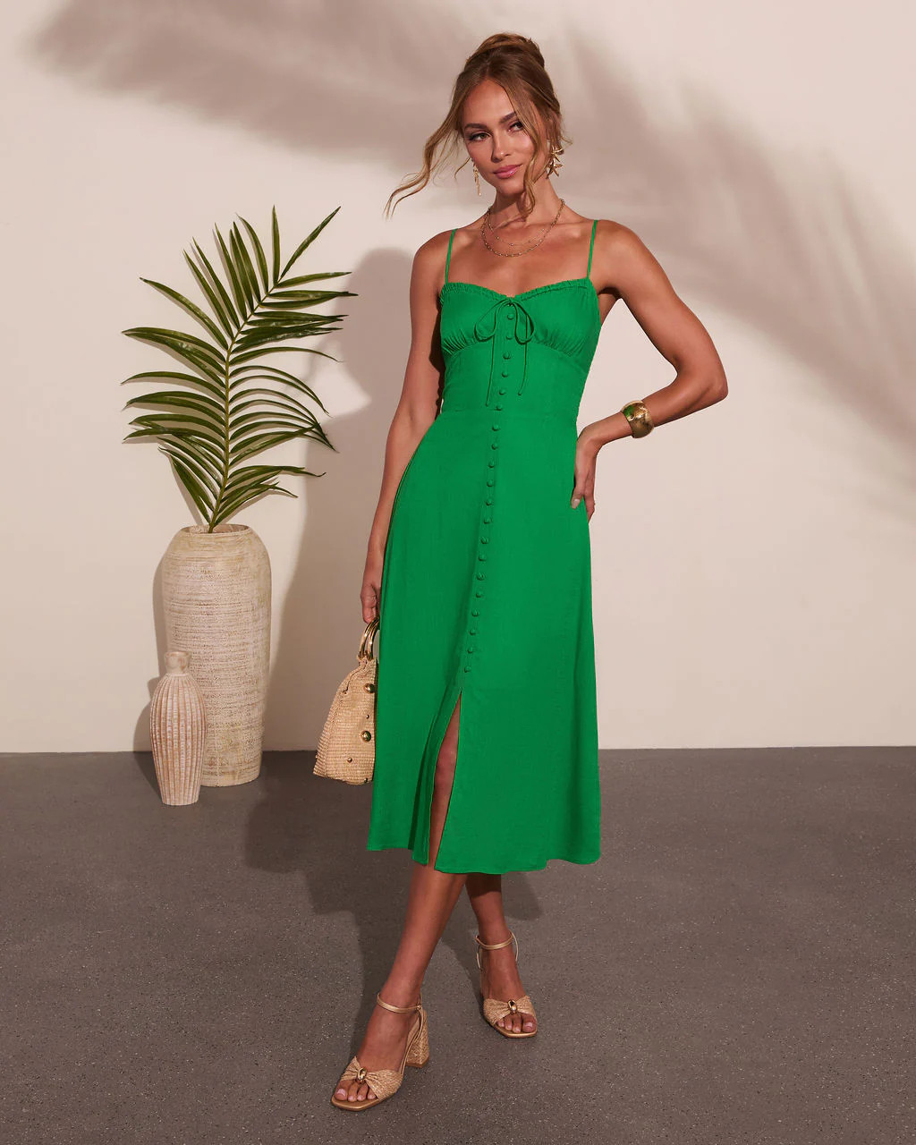 Tropic Breeze Linen Blend Maxi Dress | VICI