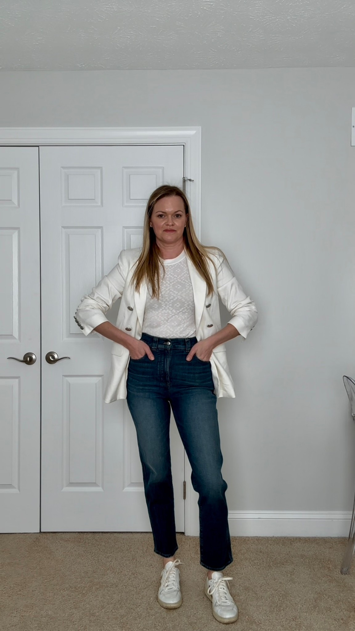 A relaxed, everyday way to style a blazer with denim and sneakers. 

#LTKSaleAlert #LTKootd #LTKOver40