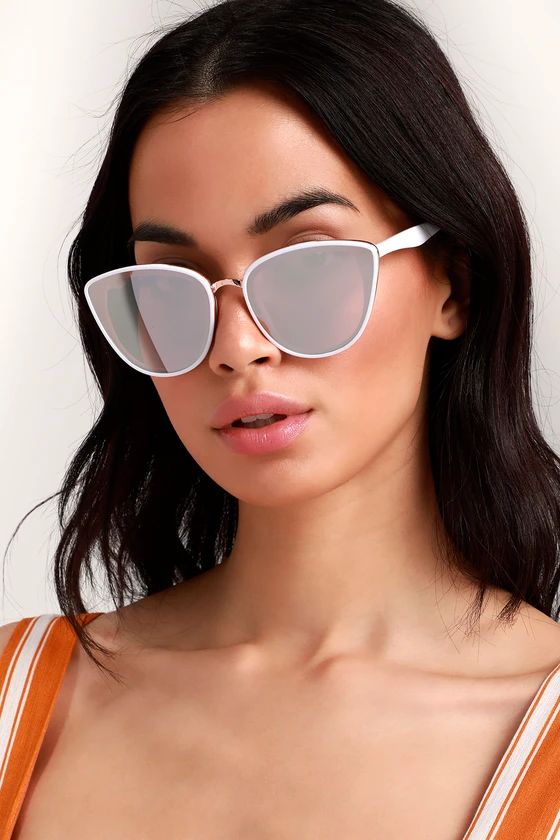 Garza White and Rose Gold Sunglasses | Lulus