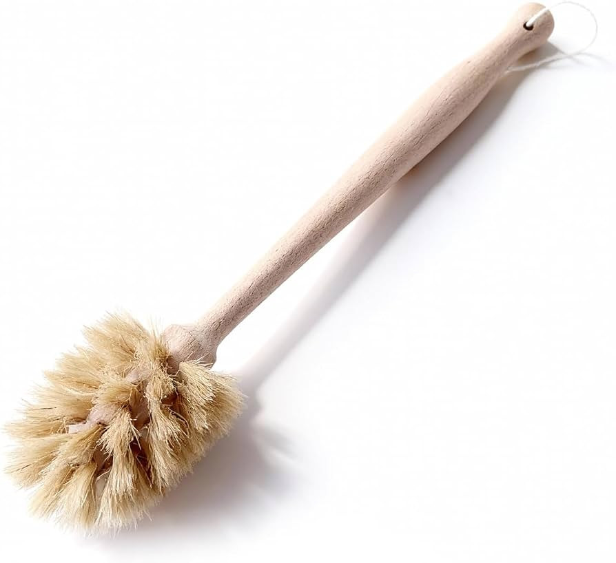 Wooden Dish Brush - Round Kitchen Scrub Brush for Pots, Pans & Cast Iron Skillets - Heavy Duty Ve... | Amazon (US)
