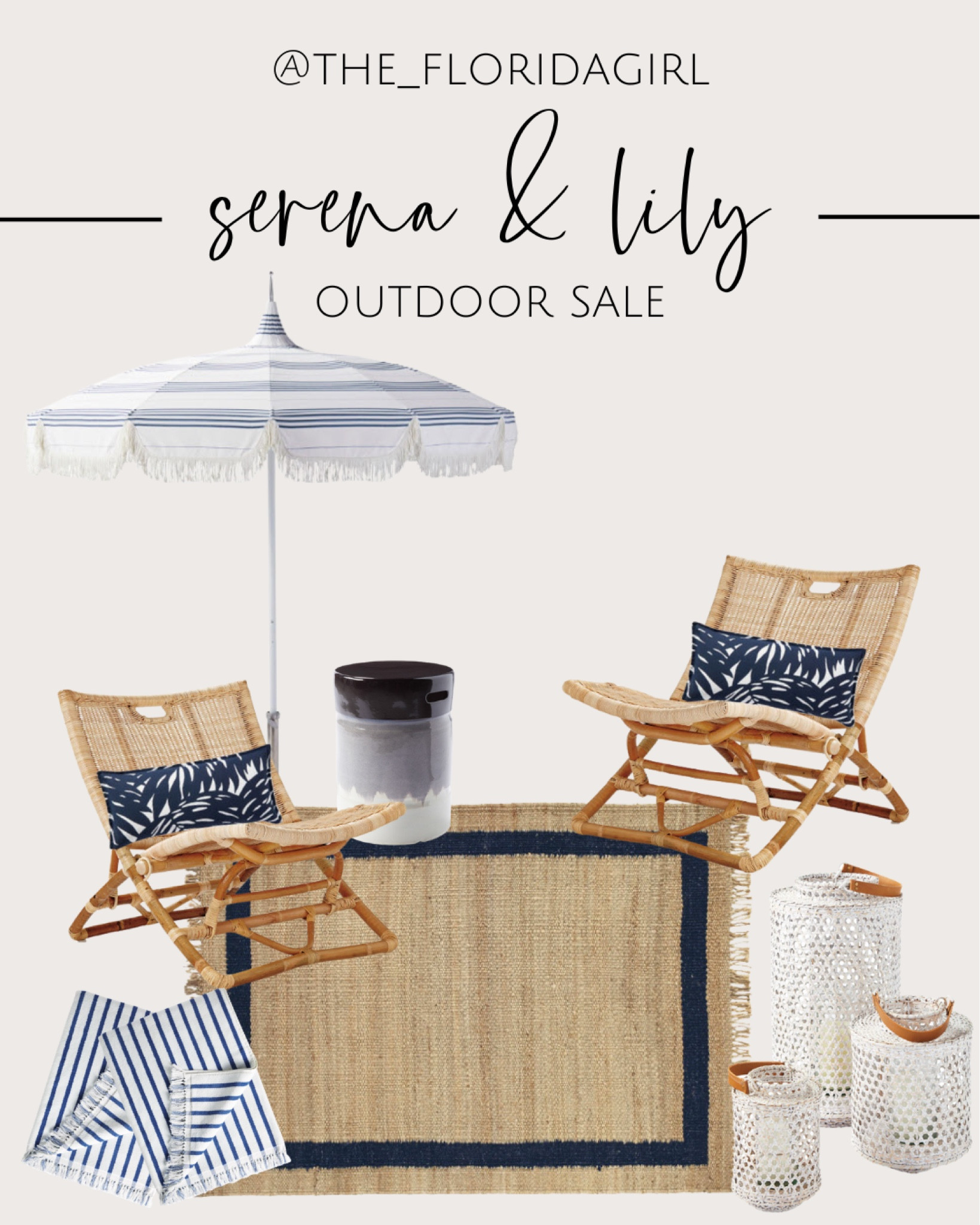 Serena & Lily Sale Everything 20% off or 25% off $5k+ #outdoor #lounge #patio #umbrella #rattan #wicker #poolside #pool #outdoorfurniture #navyblue #throwpillows

#LTKFind #LTKhome #LTKsalealert