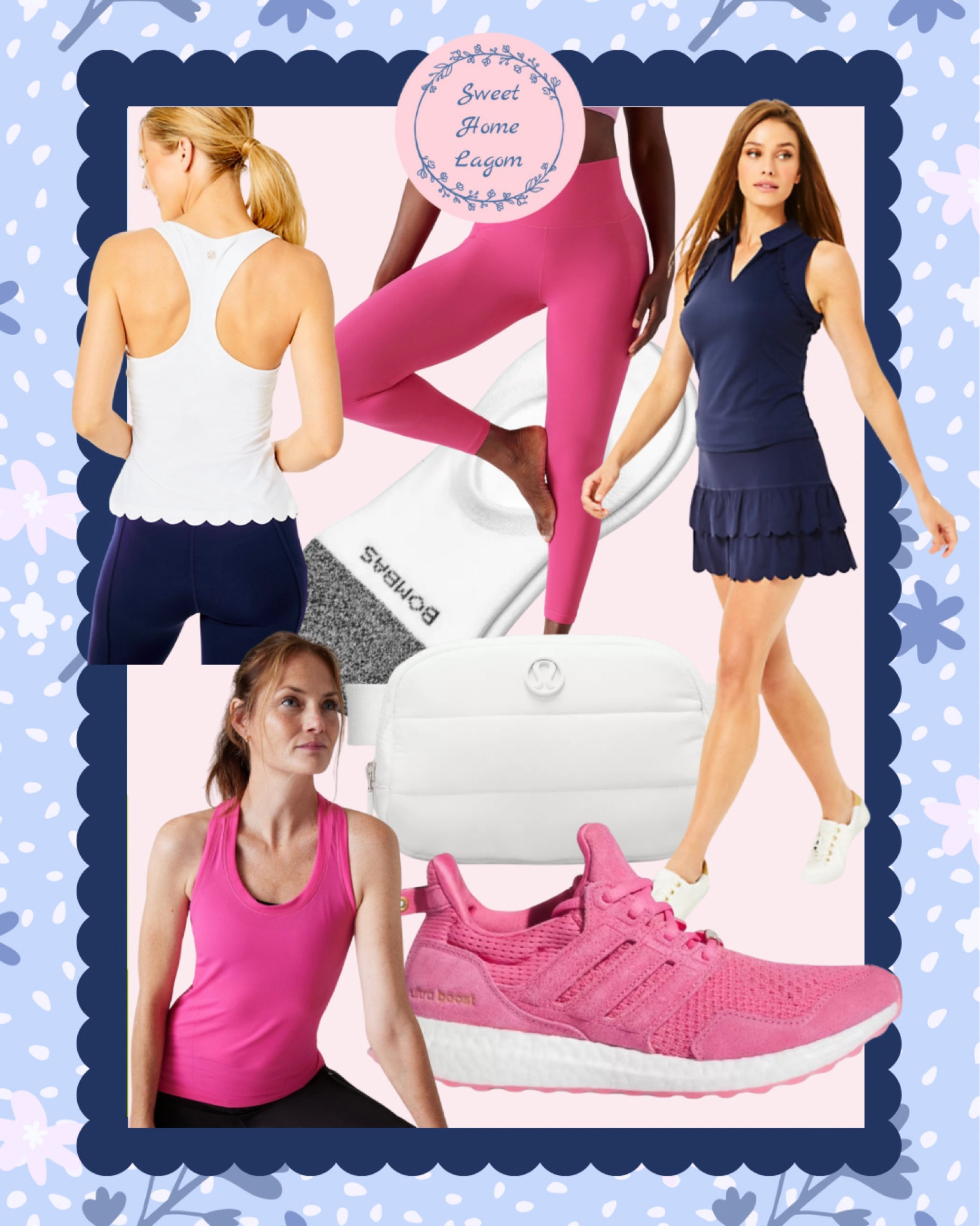 Fact: wearing cute clothes will make it easier to get your bum off the couch and workout. K, I don’t know if it’s fact but I’m pretty sure it’s 100% accurate. The scallop pieces are my favorite and fun fact: pink and navy were my wedding colors!

#LTKfitness #LTKover40 #LTKsalealert