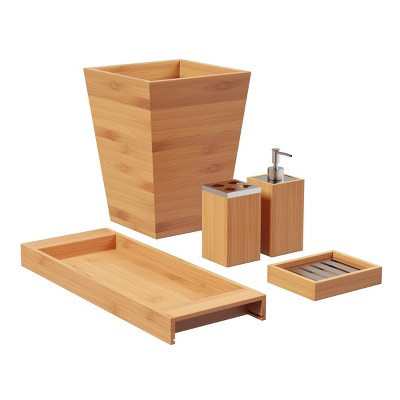 Lavish Home 5-Piece Bathroom Decor Set, Natural | Target