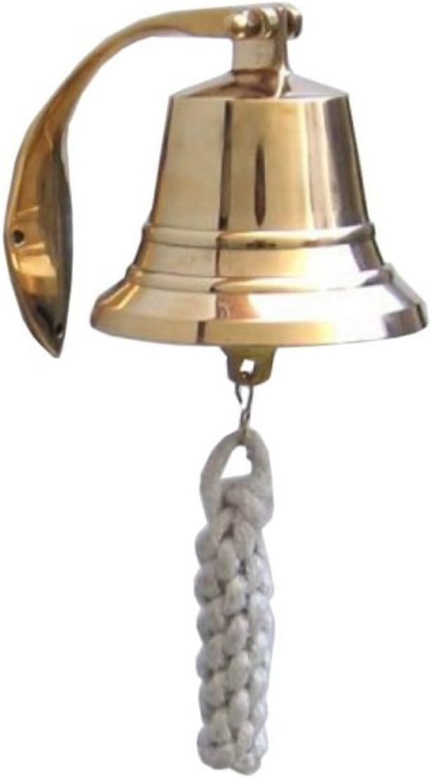 Hampton Nautical 3xglass-101 Brass Plated Hanging Harbor Bell 4" Nautical Home Decoration, 4 inch | Amazon (US)