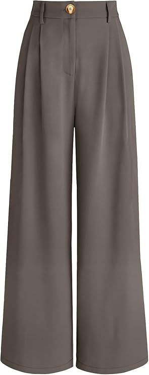 AUTOMET Women Wide Leg Dress Pants High Waisted Loose Fit Business Casual Work Trousers with Pock... | Amazon (US)